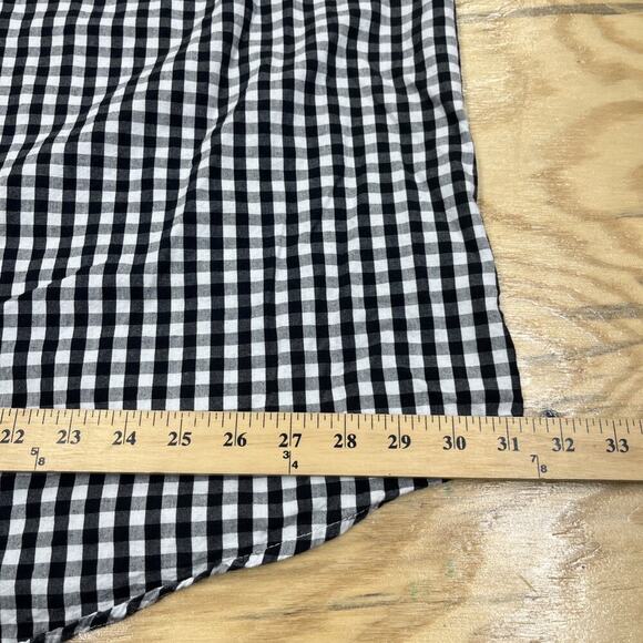 Woman Within Button Up Shirt Sz 2X Gingham Black White Cottagecore Mature - Picture 11 of 13